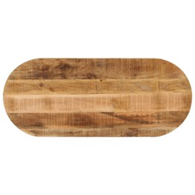 Tablero de mesa ovalado madera maciza mango rugosa 90x40x3,8