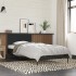 Estructura de cama madera de ingeniería y metal negro 90x200