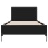 Estructura de cama madera de ingeniería y metal negro 90x200