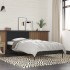 Estructura de cama madera de ingeniería y metal negra 75x190
