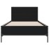 Estructura de cama madera de ingeniería y metal negra 75x190