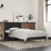 Estructura de cama madera ingeniería y metal negro 100x200 cm