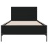 Estructura de cama madera ingeniería y metal negro 100x200