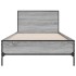 Estructura cama madera ingeniería metal gris Sonoma 75x190