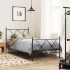 Estructura cama sin colchón con estribo metal negro 90x200