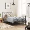 Estructura cama sin colchón con estribo metal negro 90x200 cm