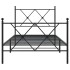 Estructura cama sin colchón con estribo metal negro 90x200