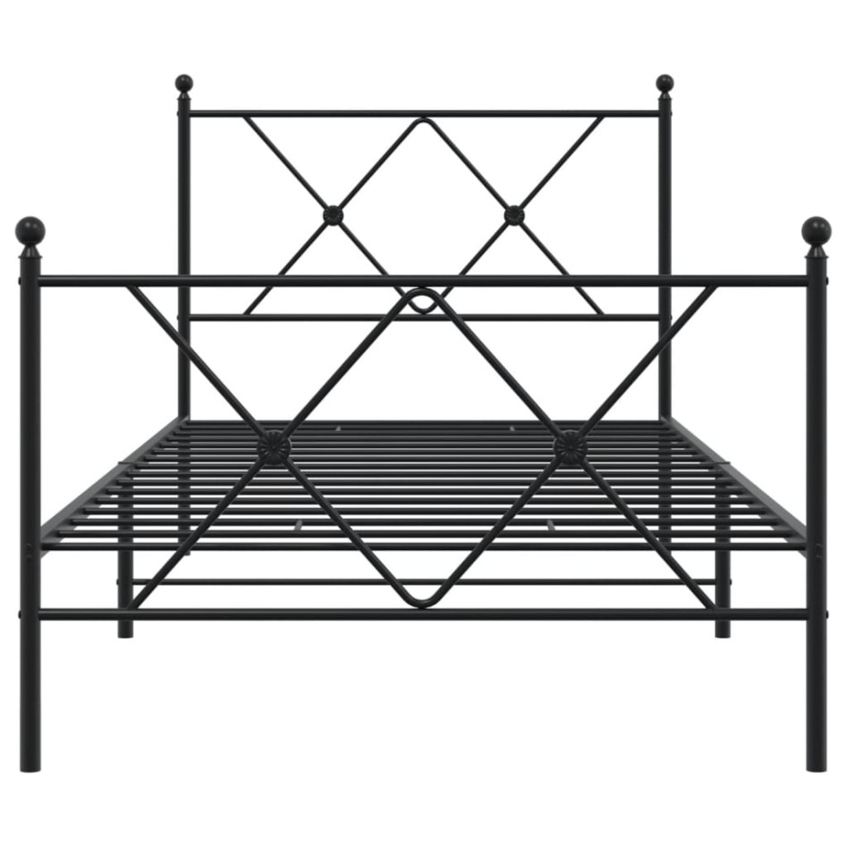 Estructura cama sin colchón con estribo metal negro 90x200
