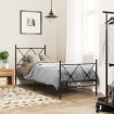 Estructura cama sin colchón con estribo metal negro 80x200 cm
