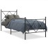Estructura cama sin colchón con estribo metal negro 80x200