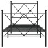 Estructura cama sin colchón con estribo metal negro 80x200