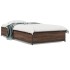 Estructura cama madera ingeniería metal roble marrón 90x200