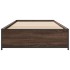 Estructura cama madera ingeniería metal roble marrón 90x200