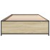 Estructura cama madera ingeniería metal roble Sonoma 75x190