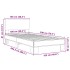 Estructura cama madera ingeniería metal marrón roble 100x200