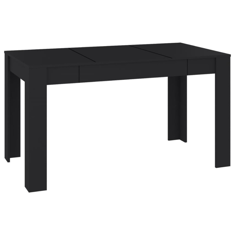Mesa de comedor de madera contrachapada negro 140x74,5x76