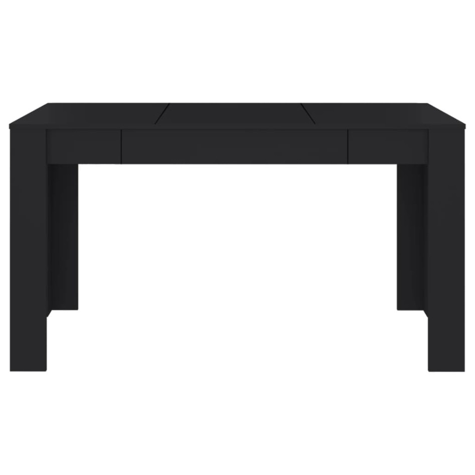 Mesa de comedor de madera contrachapada negro 140x74,5x76
