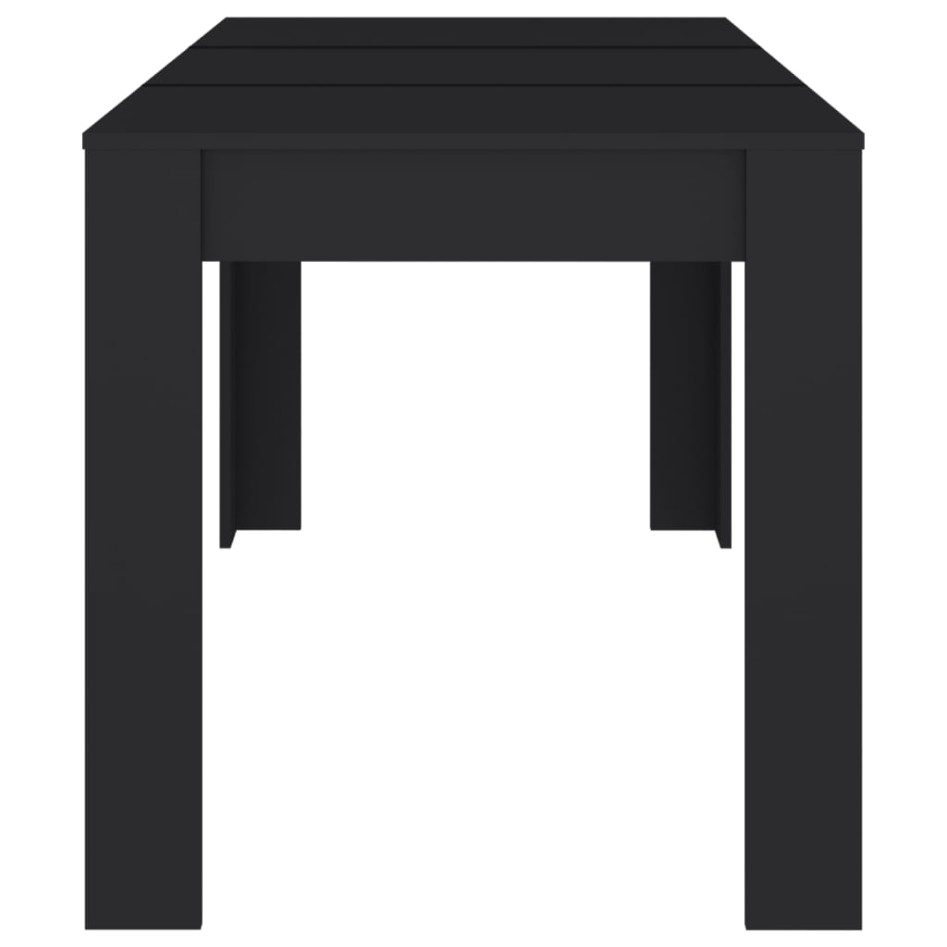 Mesa de comedor de madera contrachapada negro 140x74,5x76