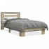 Estructura cama madera ingeniería metal roble Sonoma 75x190