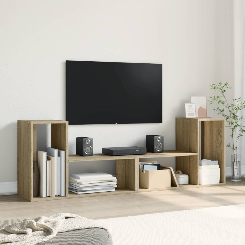 Muebles de TV 2 uds madera ingeniería roble Sonoma 75x30x50