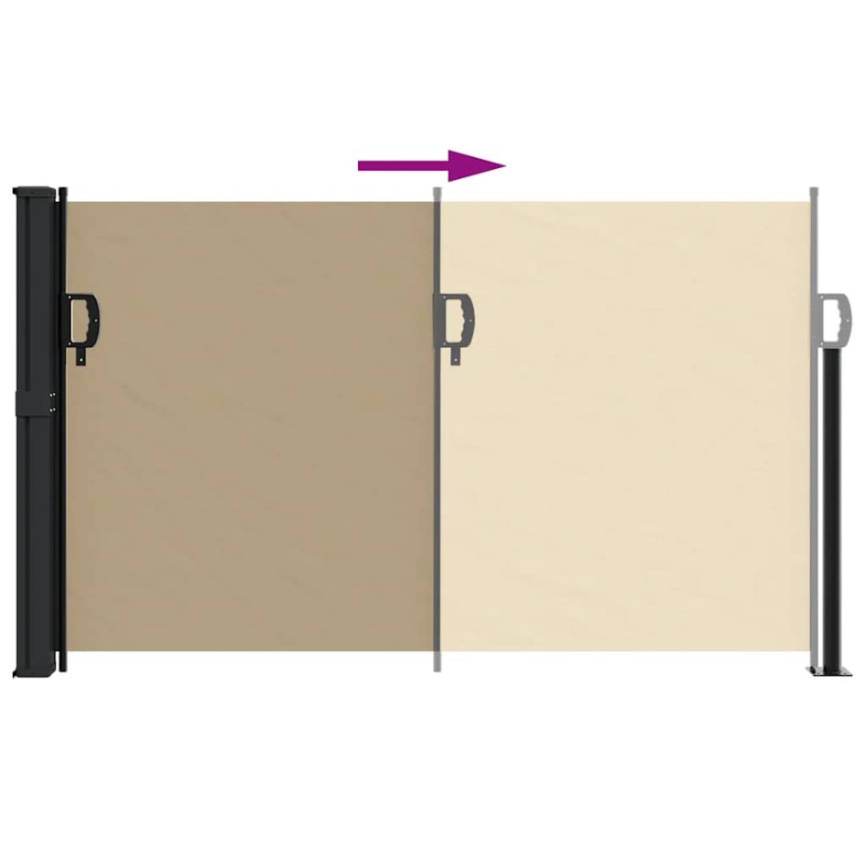 Toldo lateral retráctil beige 117x300