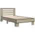 Estructura cama madera ingeniería metal roble Sonoma 90x190