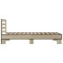 Estructura cama madera ingeniería metal roble Sonoma 90x190