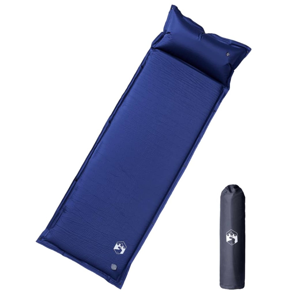 Colchón de camping autoinflable con almohada 1 persona