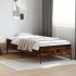 Estructura cama madera ingeniería metal roble humo 75x190