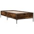 Estructura cama madera ingeniería metal roble humo 75x190