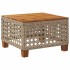 Mesa de jardín ratán sintético madera acacia beige 55x55x36