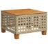 Mesa de jardín ratán sintético madera acacia beige 55x55x36