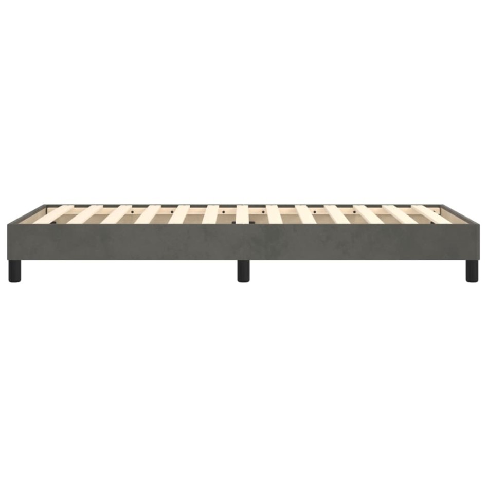 Estructura de cama sin colchón terciopelo gris oscuro 90x200