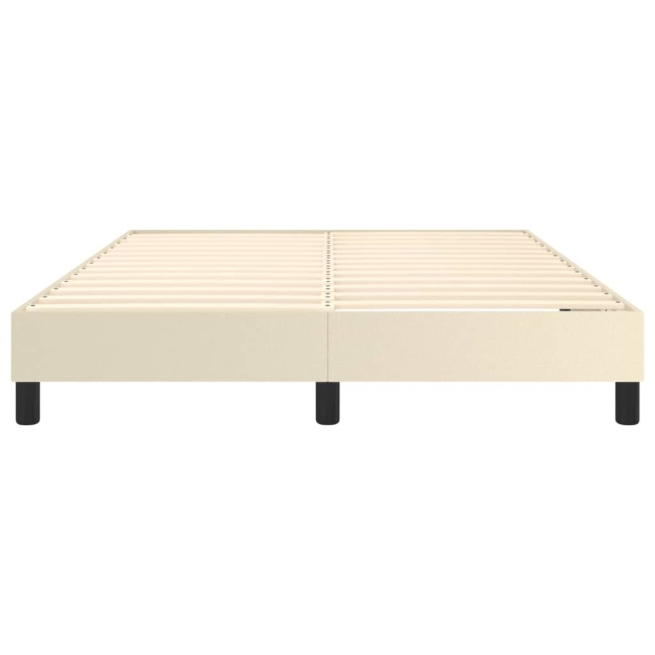 Estructura de cama sin colchón cuero sintético crema 140x200