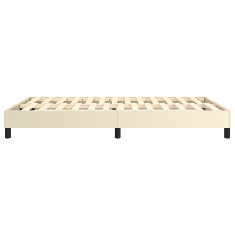 Estructura de cama sin colchón cuero sintético crema 140x200