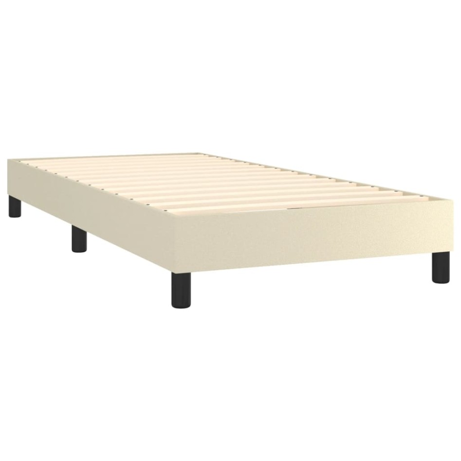 Estructura de cama sin colchón cuero sintético crema 80x200