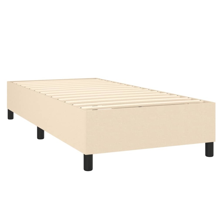 Estructura de cama sin colchón tela crema 90x190