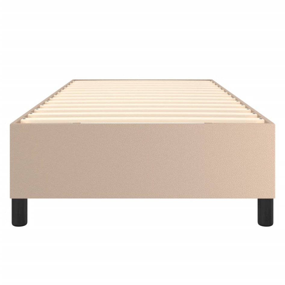 Estructura cama sin colchón cuero sintético capuchino 80x200