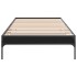 Estructura de cama madera de ingeniería y metal negro 90x200