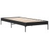 Estructura de cama madera de ingeniería y metal negro 90x200