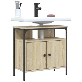 Armario lavabo baño madera ingeniería roble Sonoma 60x30x60