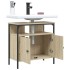 Armario lavabo baño madera ingeniería roble Sonoma 60x30x60