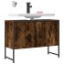Armario lavabo baño madera ingeniería roble ahumado 80x33x60