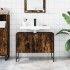 Armario lavabo baño madera ingeniería roble ahumado 80x33x60
