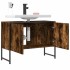 Armario lavabo baño madera ingeniería roble ahumado 80x33x60