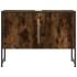 Armario lavabo baño madera ingeniería roble ahumado 80x33x60
