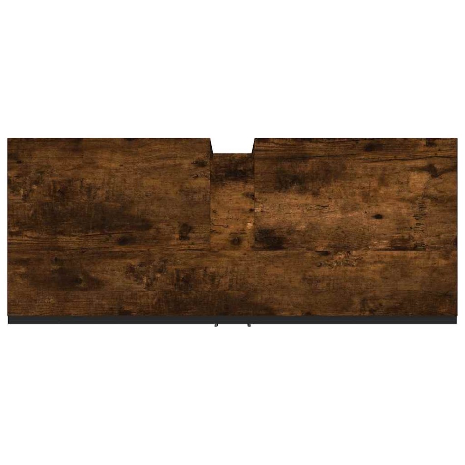 Armario lavabo baño madera ingeniería roble ahumado 80x33x60