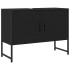 Armario de lavabo de baño madera ingeniería negro 80x33x60