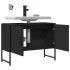 Armario de lavabo de baño madera ingeniería negro 80x33x60