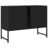 Armario de lavabo de baño madera ingeniería negro 80x33x60